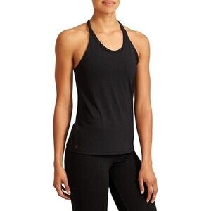 ATHLETA Uppercut T-Back Tank Top XS Mesh Stretch Gym Breathable Black EUC B72